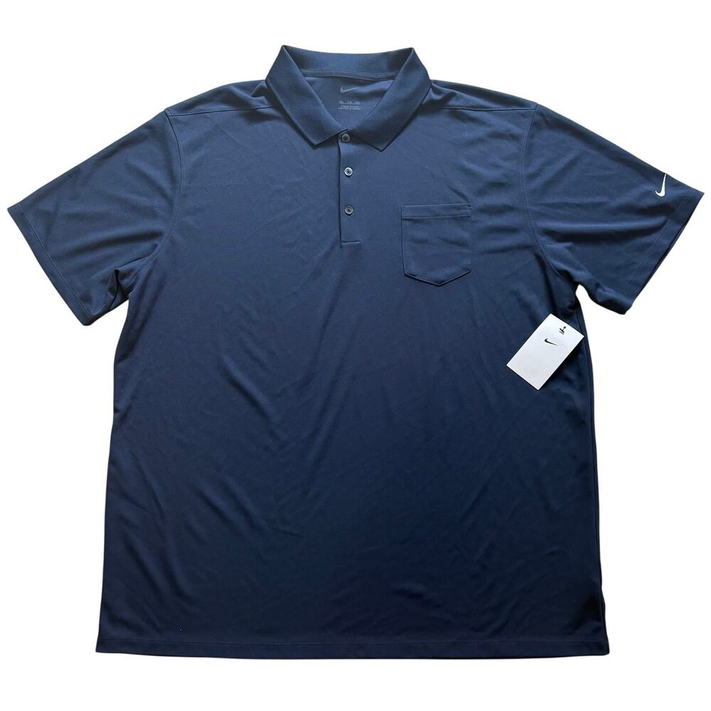 NWT Nike Men’s Golf Polo Short Sleeve Navy Blue DC2103-451 Pocket 2XL BRAND NEW
